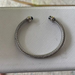 David Yurman Cable Classics Bracelet in Silver with Black Onyx and Gold
